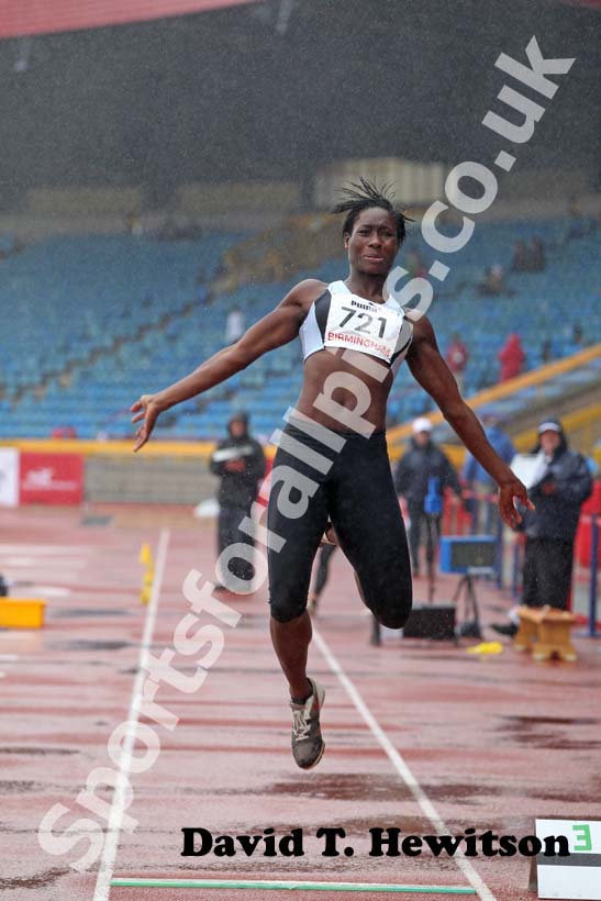 Phyllis Agbo, long jump at the 2012 England and North Champs.